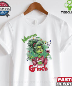 Mama Grinch drinks wine Christmas sweatshirt