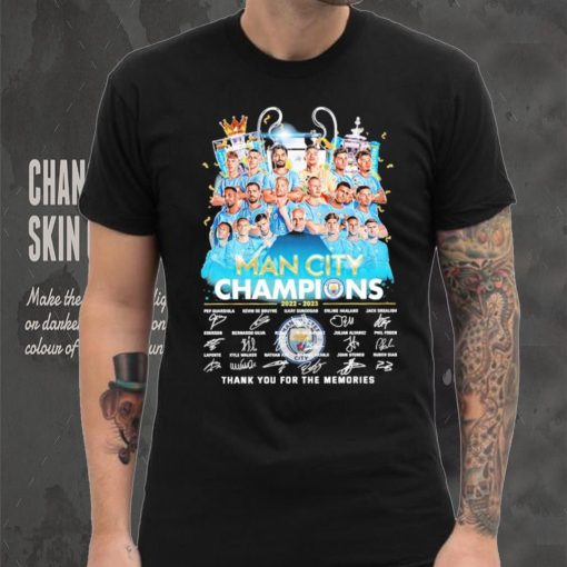 Man City Champions 2022 2023 Thank You For The Memories Signatures Shirt