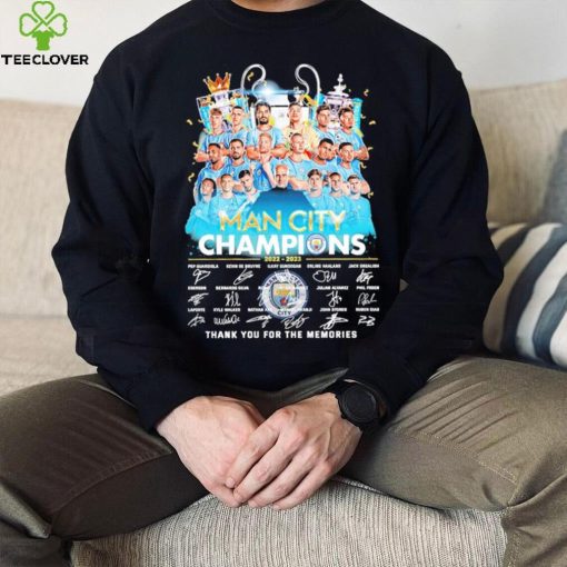 Man City Champions 2022 2023 Thank You For The Memories Signatures Shirt