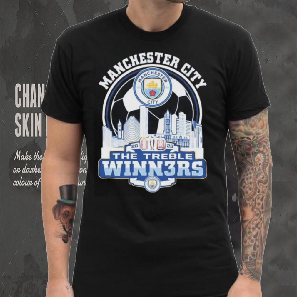 Manchester City 2023 The Treble Winners Skyline Shirt Manchester City 2023 The Treble Winners Skyline Shirt