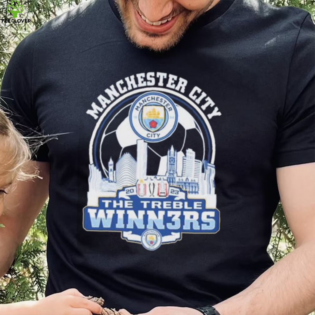 Manchester City 2023 The Treble Winners Skyline Shirt Manchester City 2023 The Treble Winners Skyline Shirt