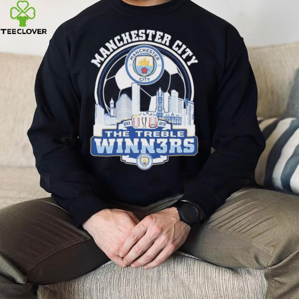 Manchester City 2023 The Treble Winners Skyline Shirt Manchester City 2023 The Treble Winners Skyline Shirt