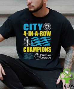 Manchester City 2024 Premier League Champions Four Years In A Row Unisex T Shirt