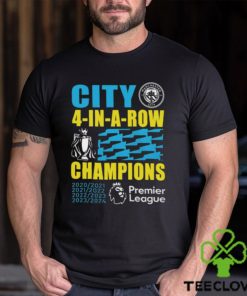 Manchester City 2024 Premier League Champions Four Years In A Row Unisex T Shirt