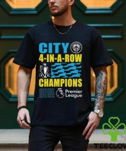 Manchester City 2024 Premier League Champions Four Years In A Row Unisex T Shirt