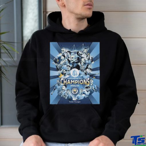 Manchester City Fc Champions 2023 Premier League poster Shirt
