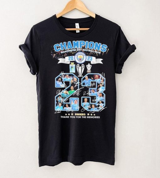 Manchester City Football Club Champions 2023 Thank You For The Memories Signatures Shirt