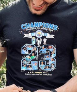 Manchester City Football Club Champions 2023 Thank You For The Memories Signatures Shirt