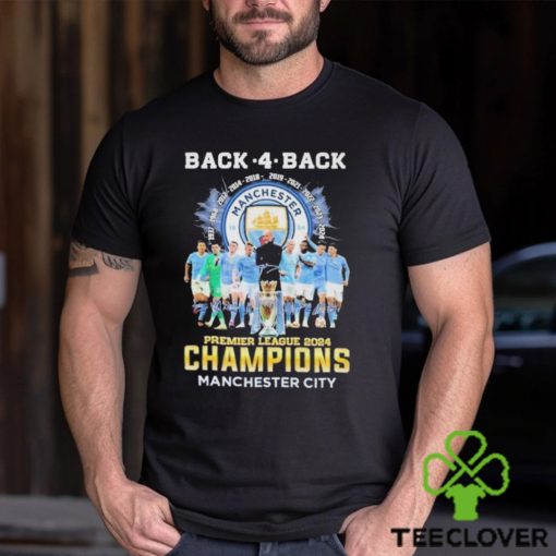 Manchester City Football Team 2024 Back 4 Back Premier League Champions Signature Shirt