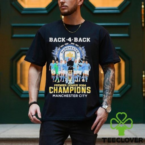 Manchester City Football Team 2024 Back 4 Back Premier League Champions Signature Shirt