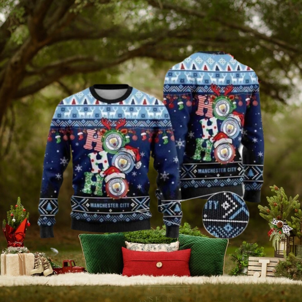 Manchester City Ho Ho Ho Christmas Christmas Ugly Sweater Party Manchester City Ho Ho Ho Christmas Christmas Ugly Sweater Party