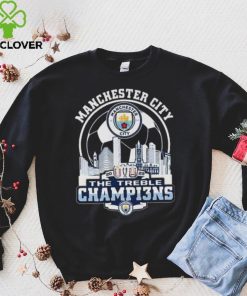 Manchester City Skyline 2023 The Treble Champions Shirt