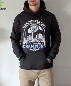 Manchester City Skyline 2023 The Treble Champions Shirt