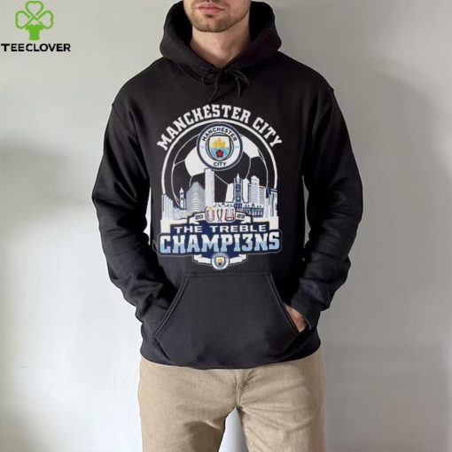Manchester City Skyline 2023 The Treble Champions Shirt