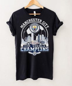 Manchester City Skyline 2023 The Treble Champions Shirt