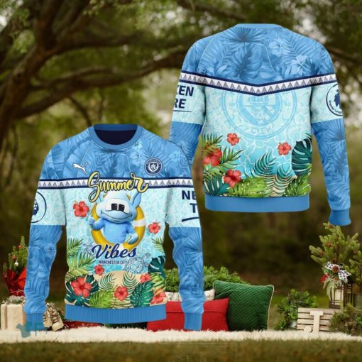 Manchester City Summer Vibers 3D Ugly Christmas Sweater