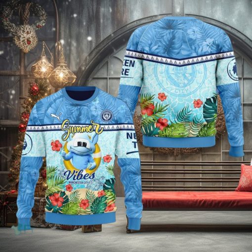 Manchester City Summer Vibers 3D Ugly Christmas Sweater