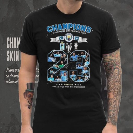 Manchester City The Citizens Champions 2023 Thank You For The Memories Signatures Shirt
