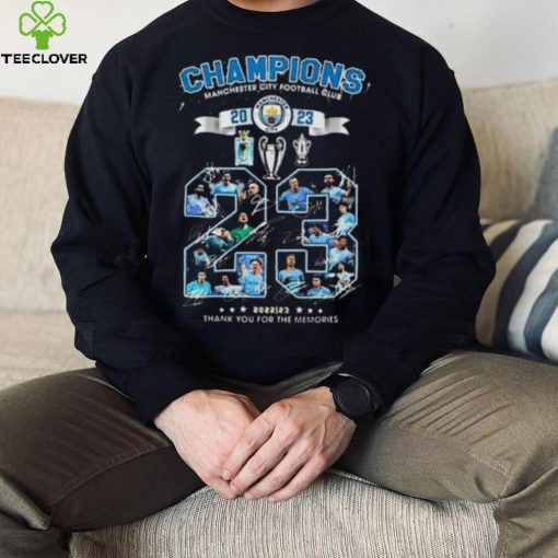 Manchester City The Citizens Champions 2023 Thank You For The Memories Signatures Shirt
