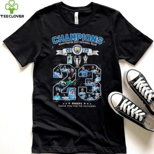 Manchester City The Citizens Champions 2023 Thank You For The Memories Signatures Shirt