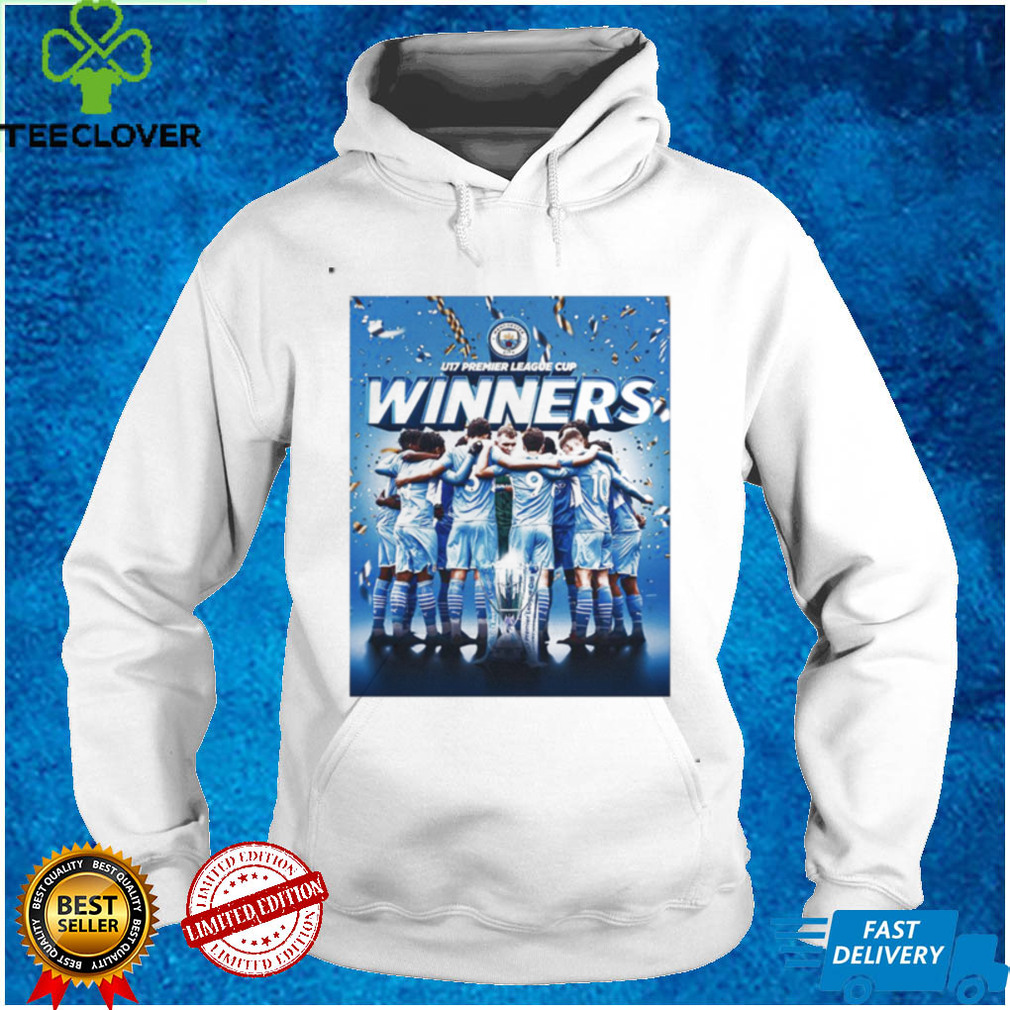 Manchester City U17 Premier League Winners poster shirt