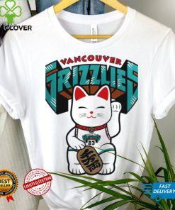 Maneki Neko Lucky cat X Vancouver Grizzlies logo shirt