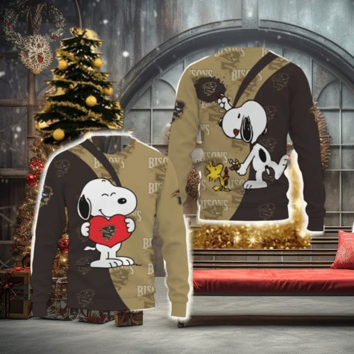 Manitoba Bisons Snoopy Cute Heart American Sports Team Funny 3D Sweater For Men And Women Gift Christmas