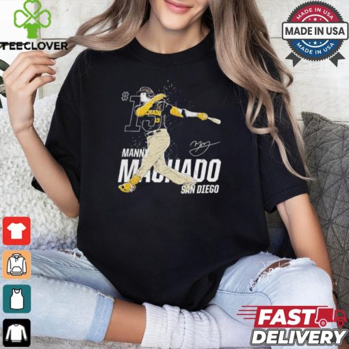 Manny Machado San Diego Padres dynamic pose signature shirt