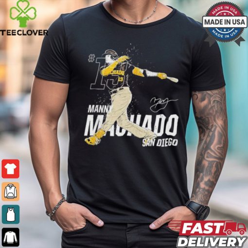 Manny Machado San Diego Padres dynamic pose signature shirt