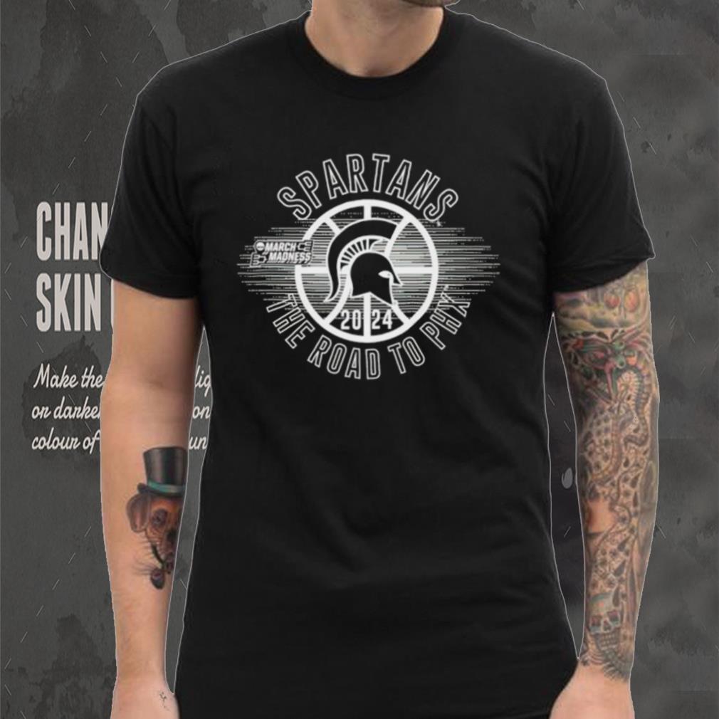 March Madness Spartans 2024 the road to PHX shirt March Madness Spartans 2024 the road to PHX shirt
