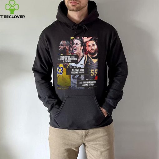 March Of 2024 Is Iconic For The World Of Basketball With Caitlin Clark Lebron James And Mike James Unisex T Shirt