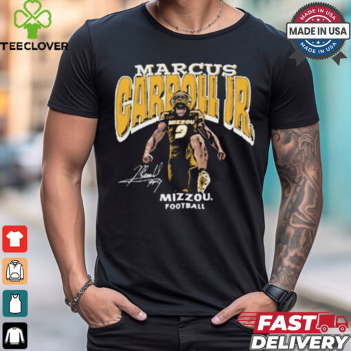 Marcus Carroll Jr Block Name Mizzou Football Signature Graphic t shirt