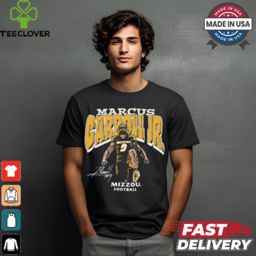 Marcus Carroll Jr Block Name Mizzou Football Signature Graphic t shirt