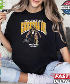 Marcus Carroll Jr Block Name Mizzou Football Signature Graphic t shirt
