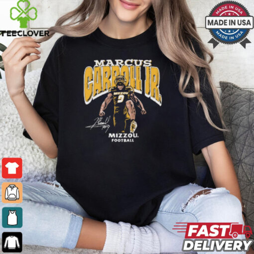 Marcus Carroll Jr Block Name Mizzou Football Signature Graphic t shirt