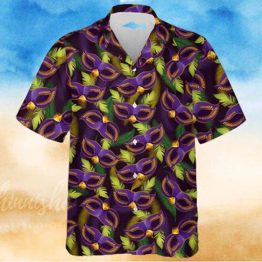 Mardi Gras Mask Hawaiian Shirt Aloha Mardi Gras Party Costume Beach Unisex Shirt