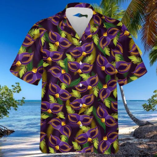 Mardi Gras Mask Hawaiian Shirt Aloha Mardi Gras Party Costume Beach Unisex Shirt