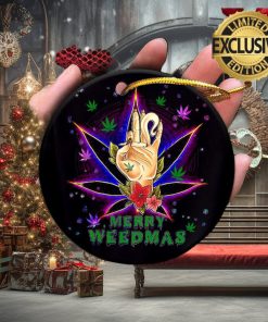 Marijuana Christmas Cannabis Leaf Merry Weedmas 420 Weed Christmas Decorations Ornament