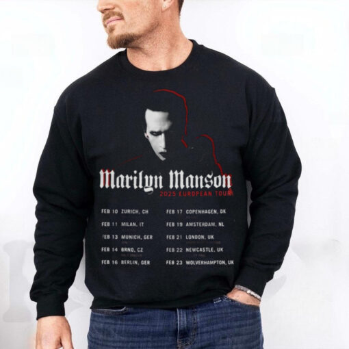 Marilyn Manson 2025 European Tour Hoodie Tee