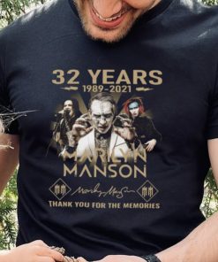 Marilyn Manson 32 Years 1989 2022 Signature Thank You For The Memories T hoodie, sweater, longsleeve, shirt v-neck, t-shirt