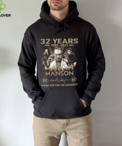 Marilyn Manson 32 Years 1989 2022 Signature Thank You For The Memories T hoodie, sweater, longsleeve, shirt v-neck, t-shirt