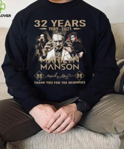 Marilyn Manson 32 Years 1989 2022 Signature Thank You For The Memories T hoodie, sweater, longsleeve, shirt v-neck, t-shirt