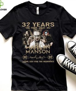 Marilyn Manson 32 Years 1989 2022 Signature Thank You For The Memories T hoodie, sweater, longsleeve, shirt v-neck, t-shirt