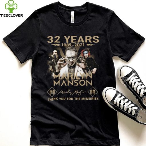 Marilyn Manson 32 Years 1989 2022 Signature Thank You For The Memories T hoodie, sweater, longsleeve, shirt v-neck, t-shirt