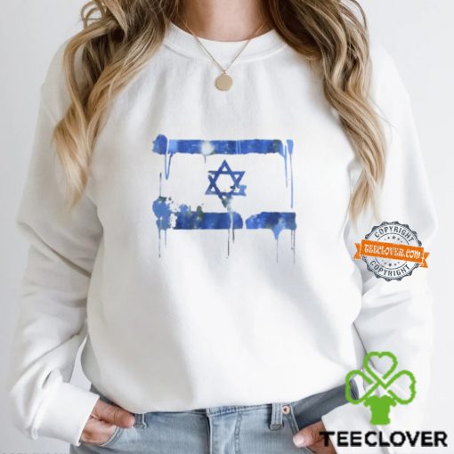Marina Medvin Wearing Distressed Israeli Flag T Shirt