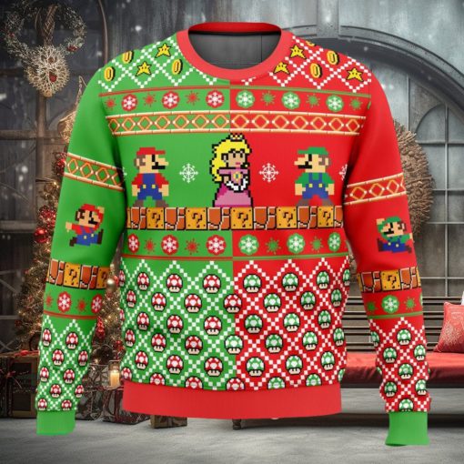 Mario Bros Ugly Christmas Sweater 3D All Over Printed Christmas Sweater