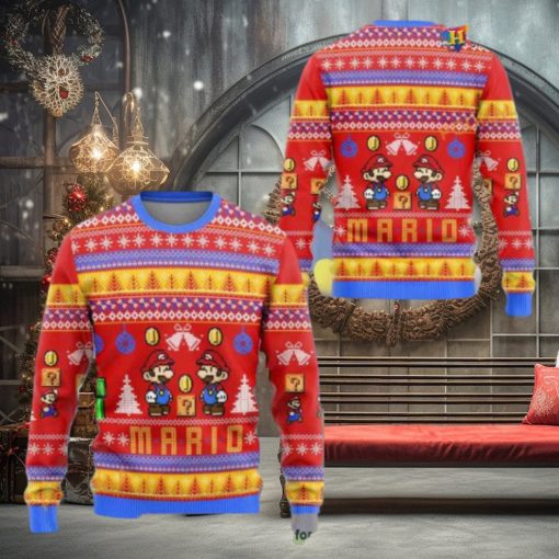 Mario Funny Ugly Christmas Sweater, Hilarious Xmas Gift for Gamers