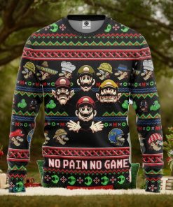 Mario No Pain No Game Ugly Christmas Sweater Gift For Men Women