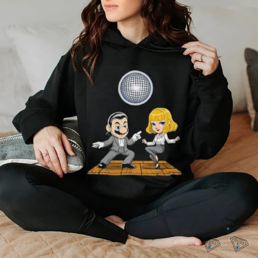 Mario and Princess Peach dancing as Vincent Vega and Mia Wallace from Pulp Fiction shirt