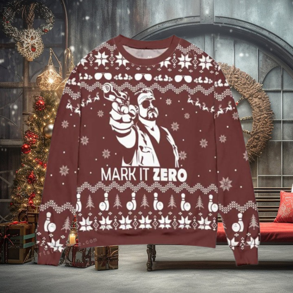 Mark It Zero The Big Lebowski Pine Tree And Snowflake Womens Ugly Sweater Mark It Zero The Big Lebowski Pine Tree And Snowflake Womens Ugly Sweater